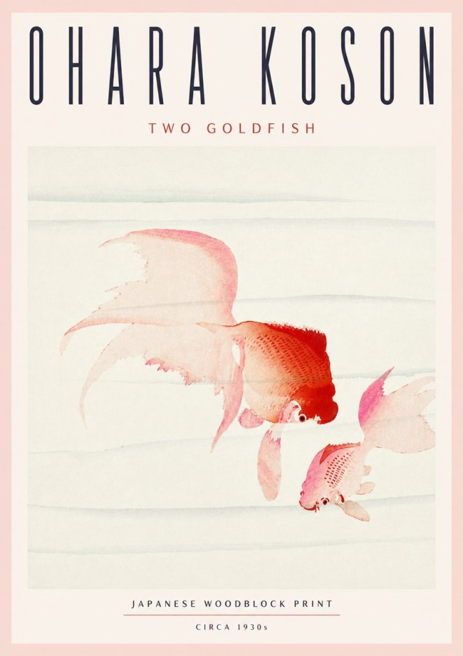 Ohara Koson Two Goldfish No4 - Poster