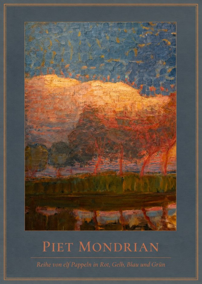 Piet Mondrian Reihe Von Elf Pappeln in Rot, Gelb, Blau Und Grün No4 - Poster
