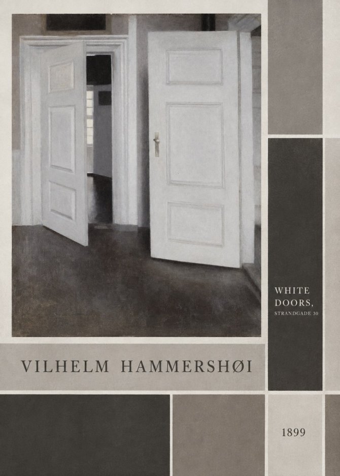 Vilhelm Hammershøi White Doors, Strandgade 30 No4 - Poster