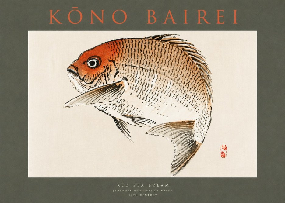 Kōno Bairei Red Sea Bream No2 - Poster