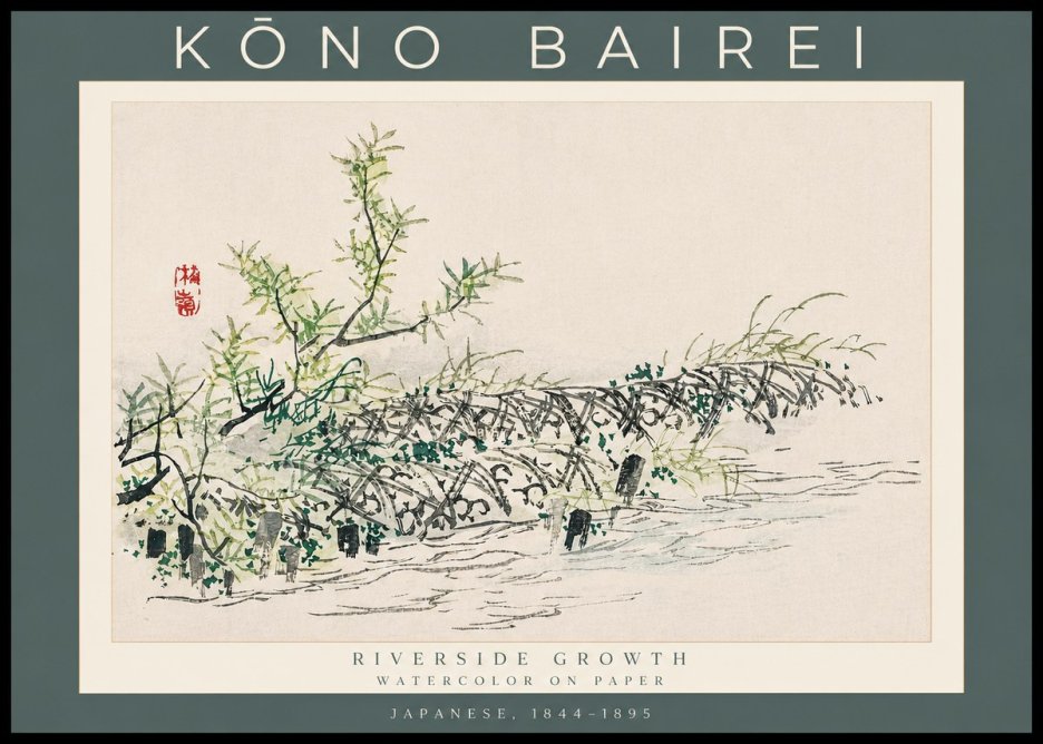 Kōno Bairei Riverside Growth No3 - Poster