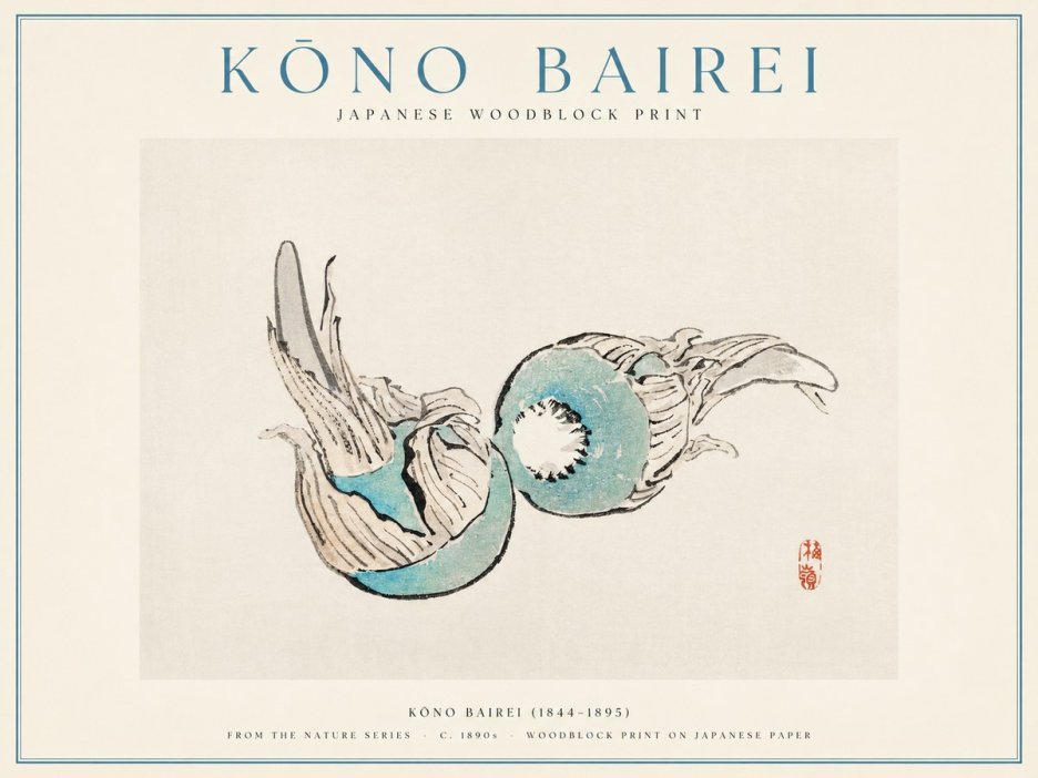Kōno Bairei Abstract Botanical Forms No1 - Poster