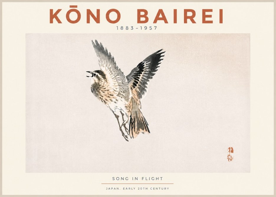 Kōno Bairei Song in Flight No3 - Poster