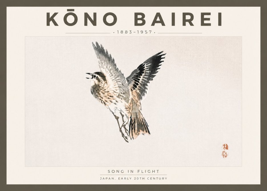 Kōno Bairei Song in Flight No5 - Poster