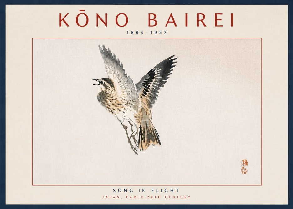 Kōno Bairei Song in Flight No6 - Poster