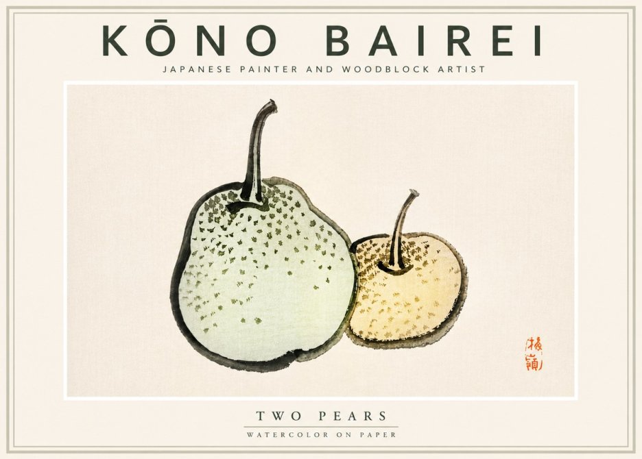 Kōno Bairei Two Pears No4 - Poster