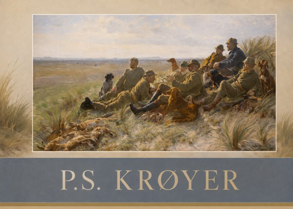 P.S. Krøyer Hare-hunting in the Dunes No2 - Poster