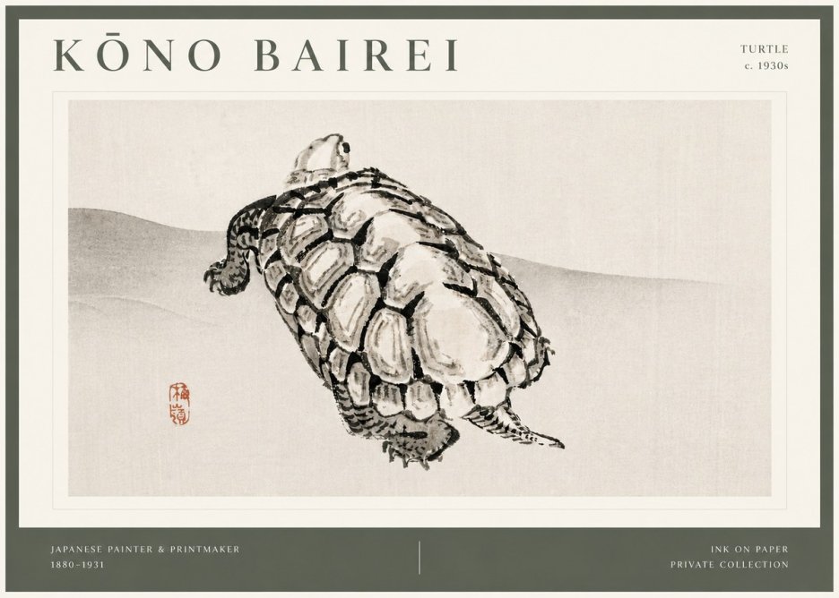 Kōno Bairei Turtle No4 - Poster