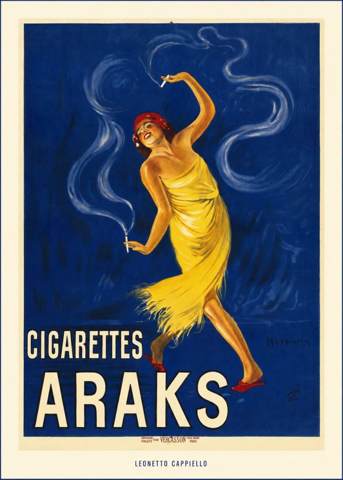 Leonetto Cappiello Cigarettes Araks No6 - Poster