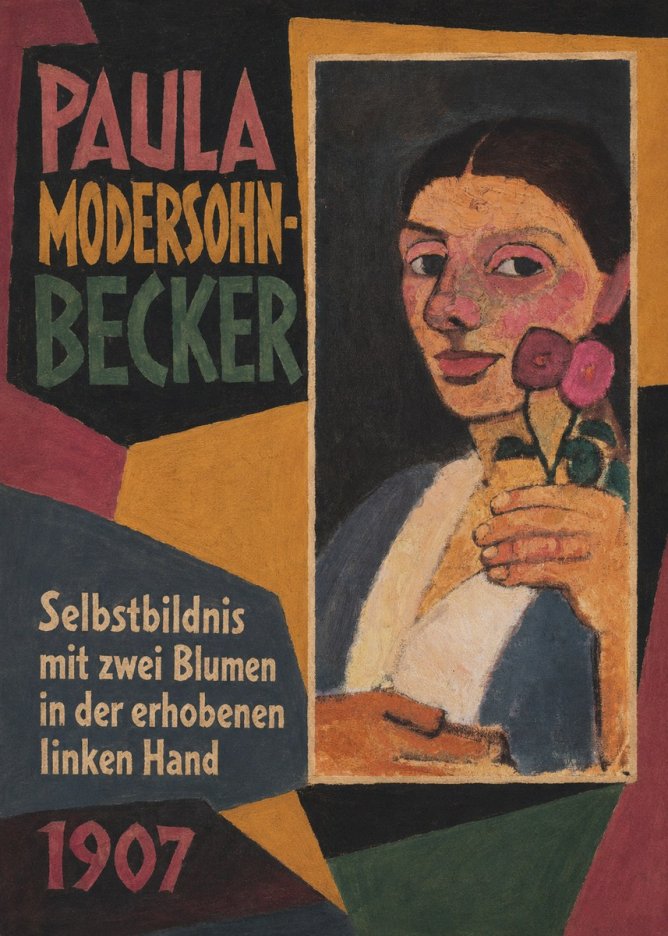 Paula Modersohn-Becker Selbstbildnis Mit Zwei Blumen in Der Erhobenen Linken Hand No2 - Poster