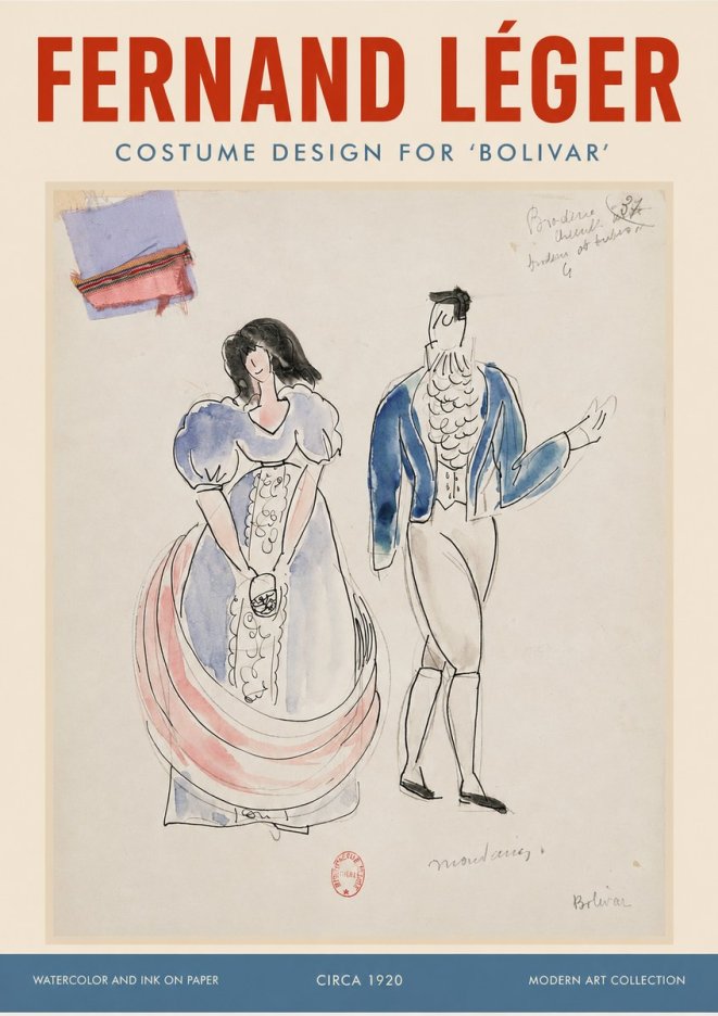 Fernand Léger Costume Design for 'Bolivar' No2 - Poster
