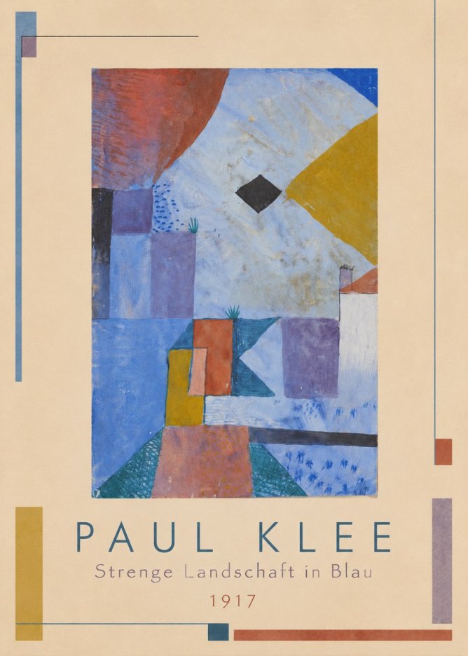 Paul Klee Strenge Landschaft in Blau No1 - Poster