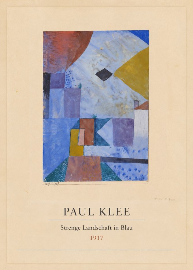 Paul Klee Strenge Landschaft in Blau No4 - Poster