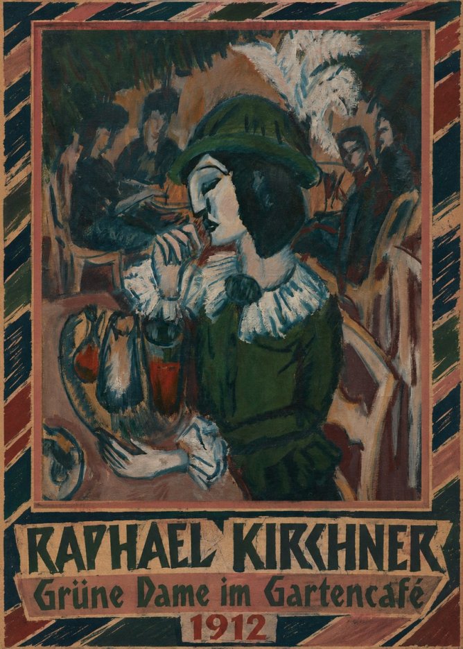 Raphael Kirchner Grüne Dame Im Gartencafé No5 - Poster