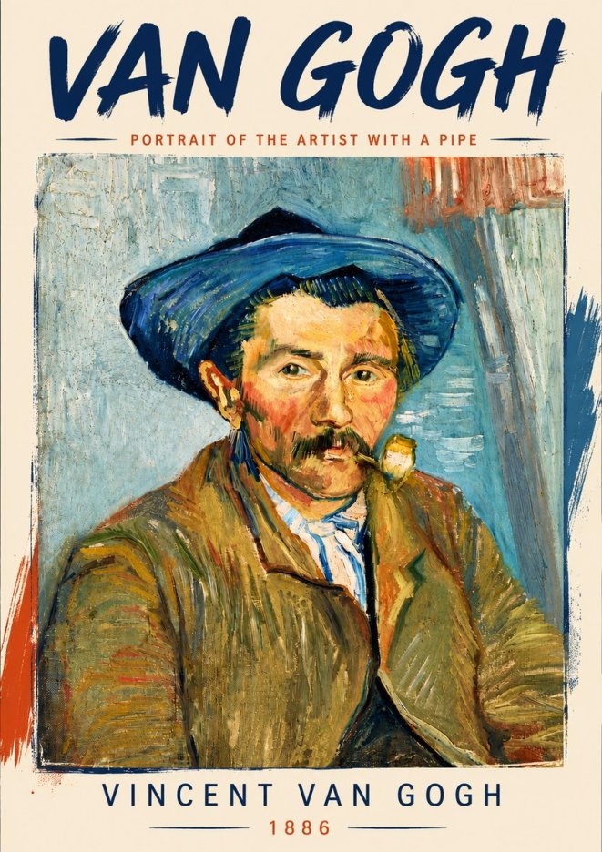 Van Gogh Portrait of the Artist with a Pipe No5 - Poster