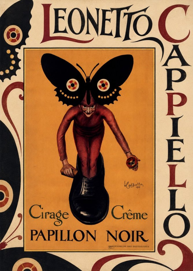 Leonetto Cappiello Cirage Crème Papillon Noir No3 - Poster