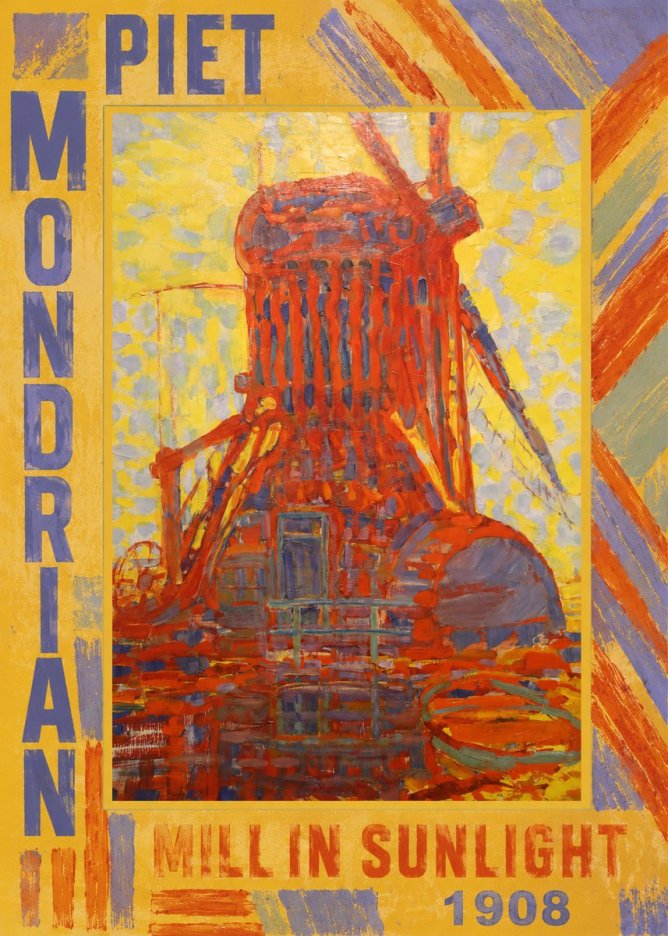 Piet Mondrian Mill in Sunlight No4 - Poster