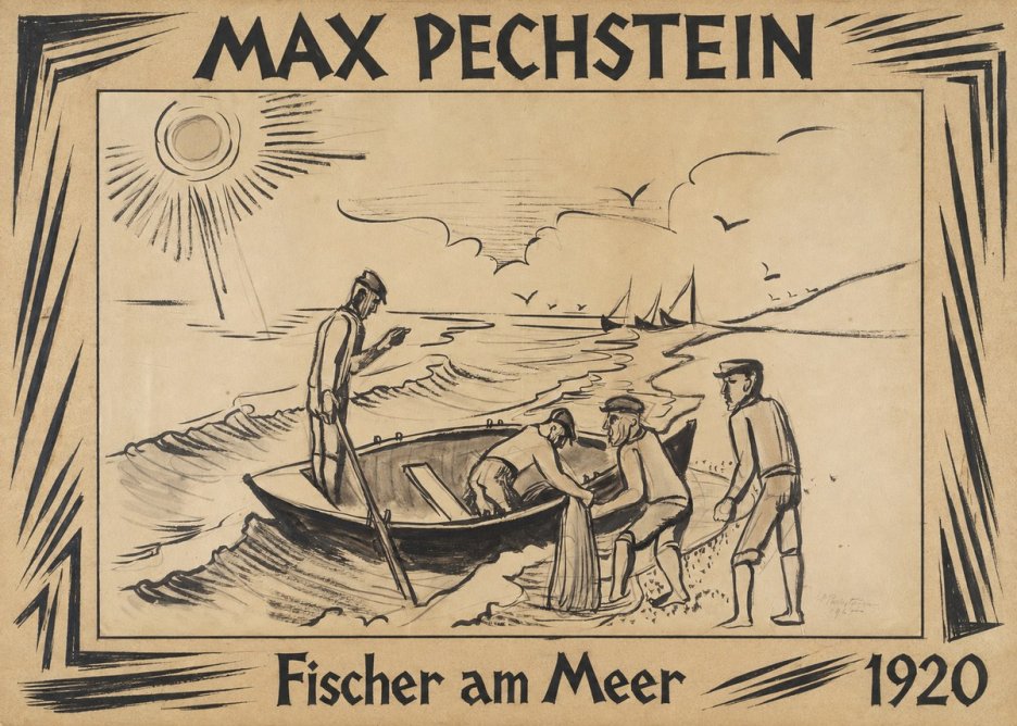 Max Pechstein Fischer Am Meer - 1920 No2 - Poster