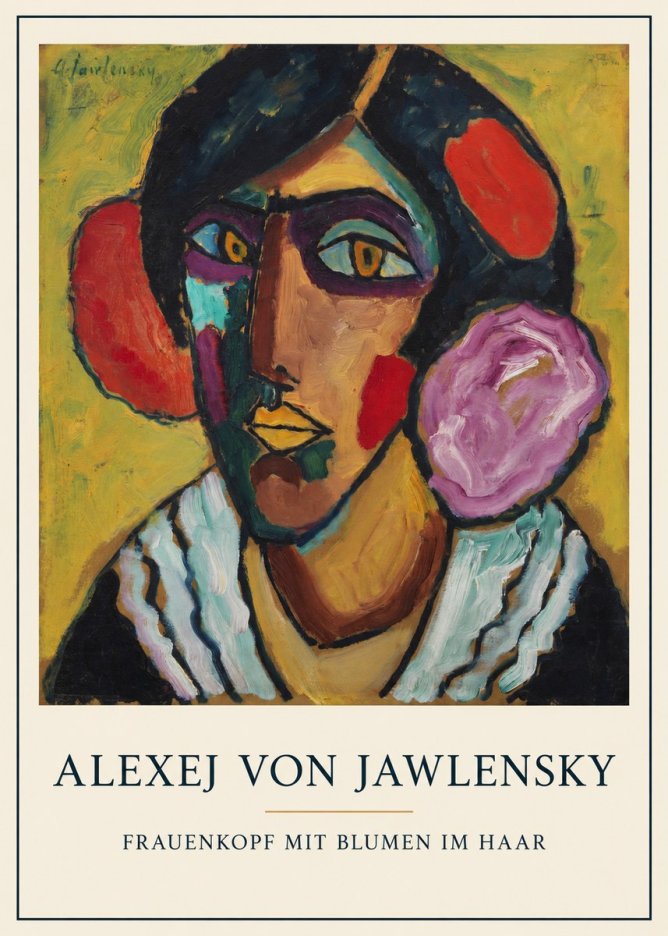 Alexej von Jawlensky Frauenkopf Mit Blumen Im Haar No5 - Poster