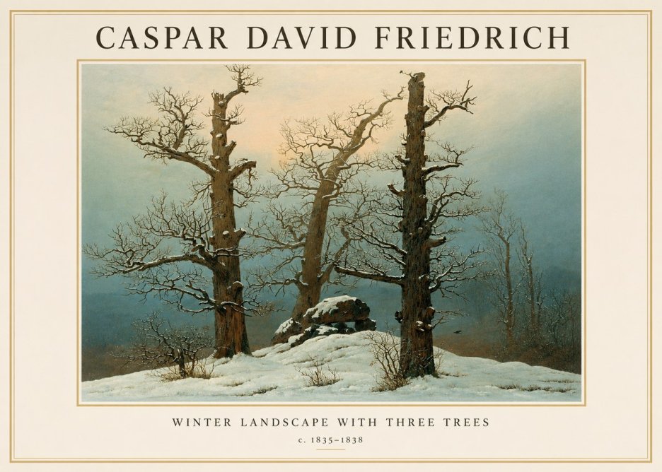 Caspar David Friedrich The Three Trees in the Snow No3 - Poster