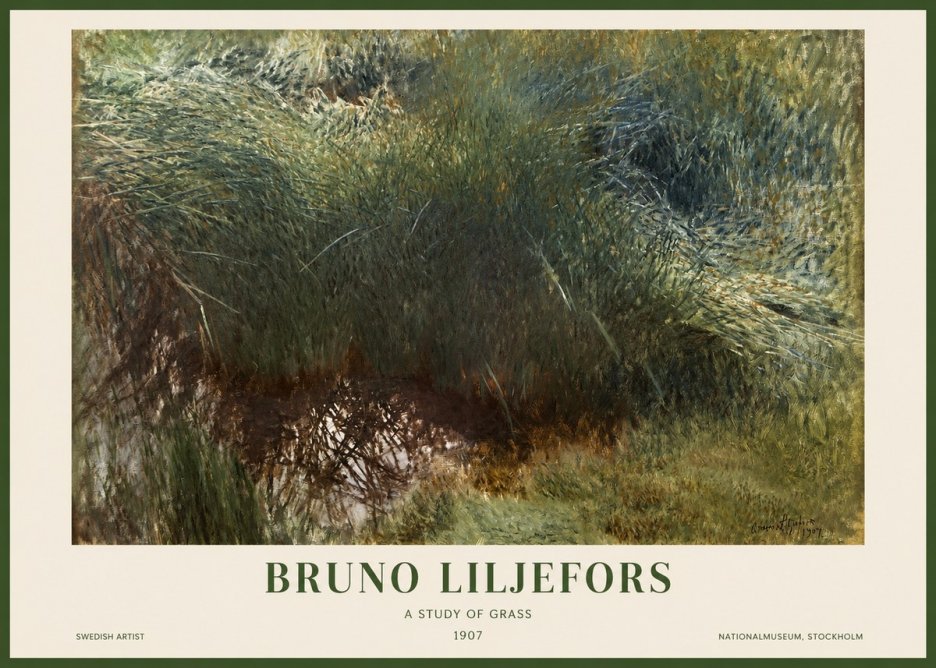 Bruno Liljefors A Study of Grass No1 - Poster