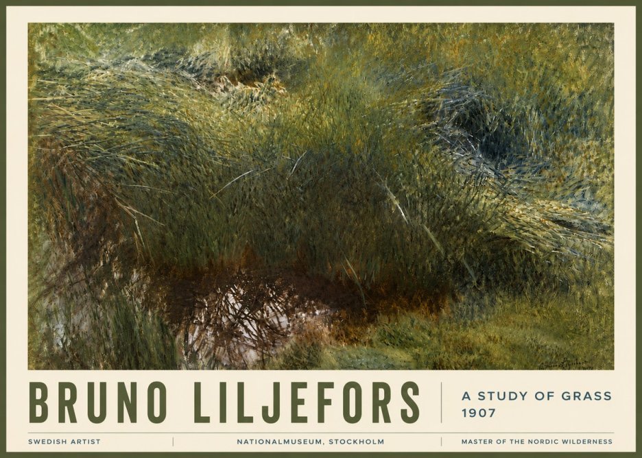 Bruno Liljefors A Study of Grass No6 - Poster