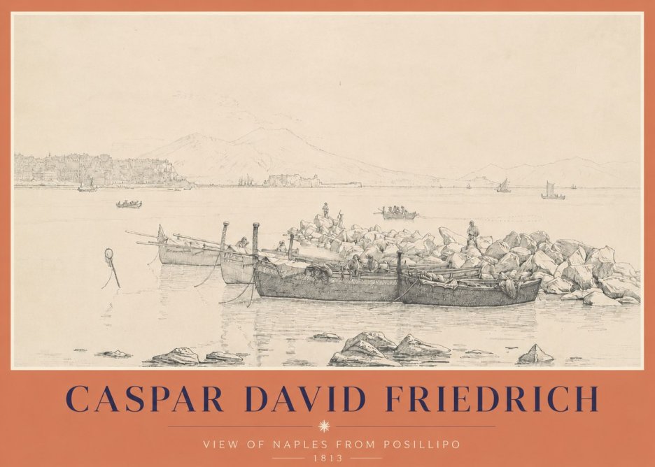 Caspar David Friedrich View of Naples from Posillipo No2 - Poster