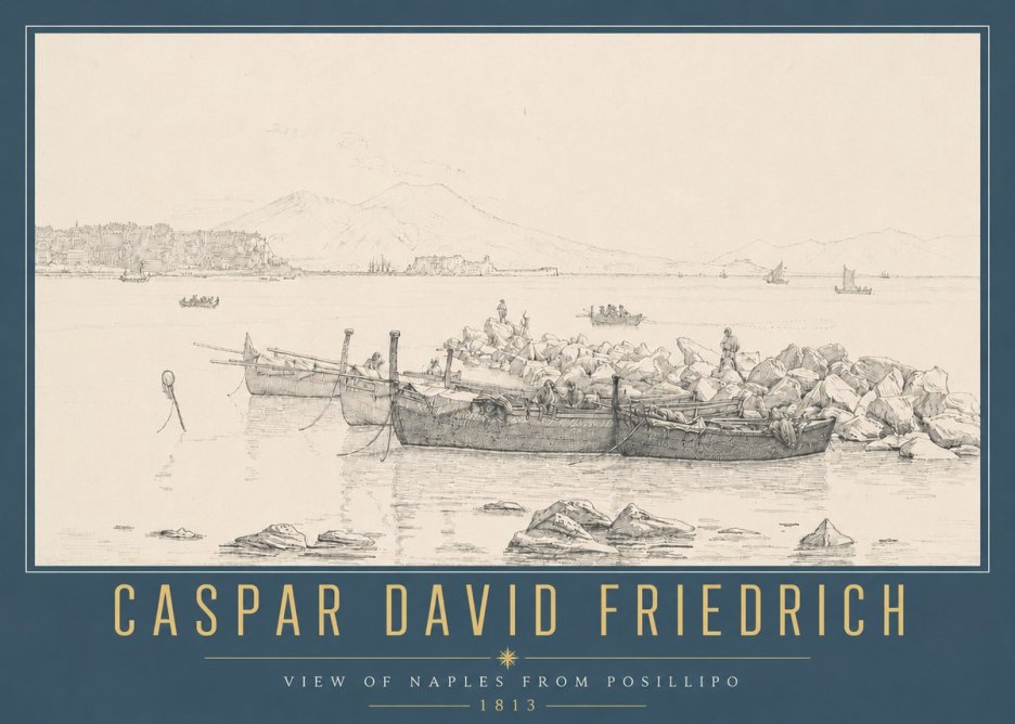 Caspar David Friedrich View of Naples from Posillipo No4 - Poster