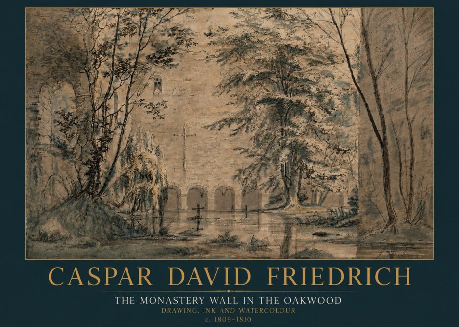 Caspar David Friedrich The Monastery Wall in the Oakwood No5 - Poster