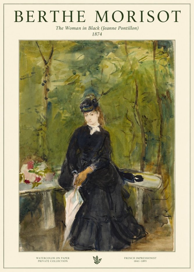 Berthe Morisot The Woman in Black (Jeanne Pontillon) No1 - Poster