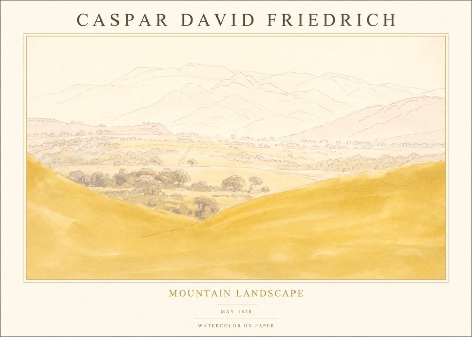 Caspar David Friedrich Mountain Landscape No1 - Poster