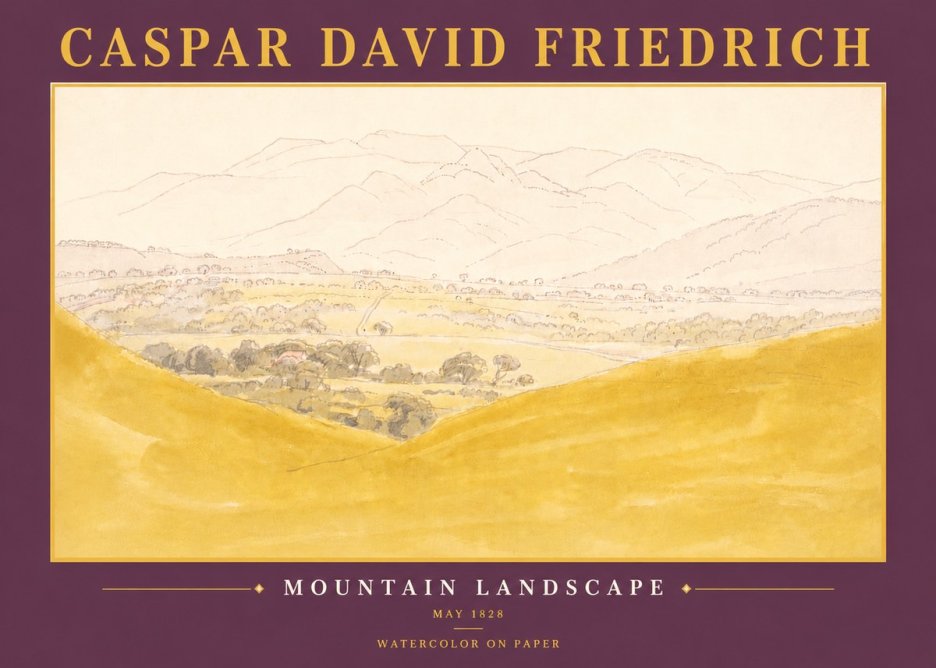 Caspar David Friedrich Mountain Landscape No6 - Poster