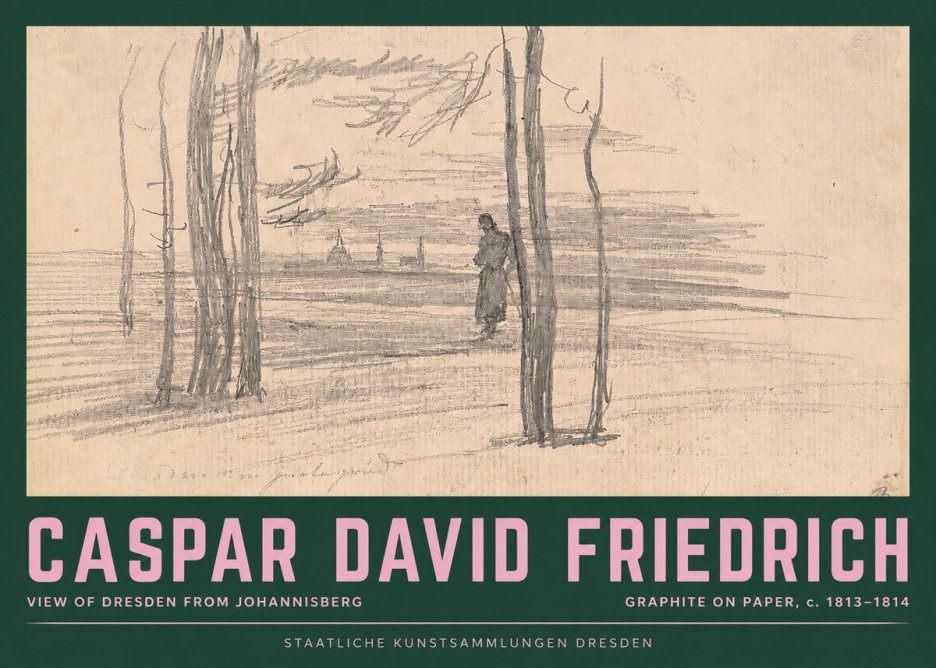 Caspar David Friedrich View of Dresden from Johannisberg No2 - Poster