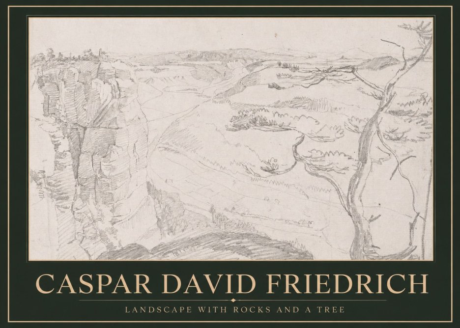 Caspar David Friedrich Landscape with Rocks and a Tree No1 - Poster