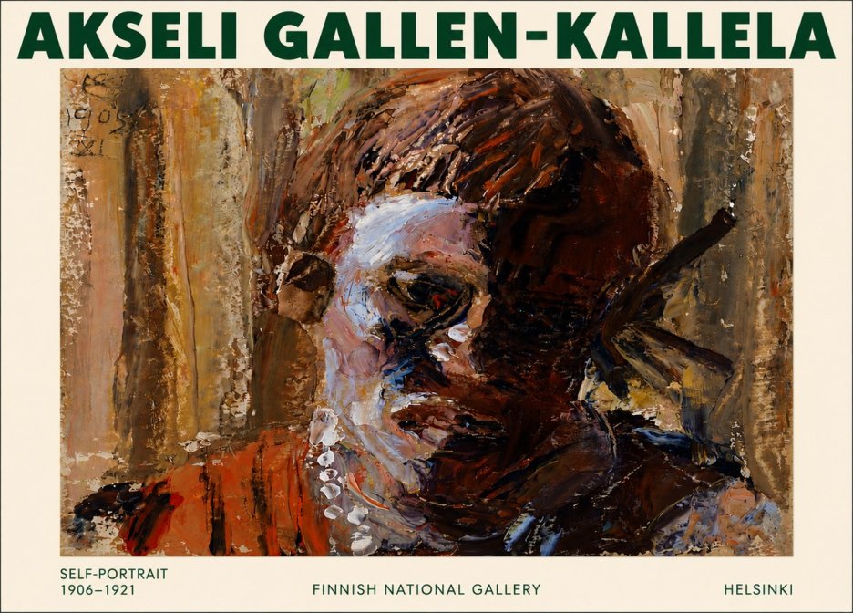Akseli Gallen-Kallela Self-portrait, 1906-1921 No5 - Poster