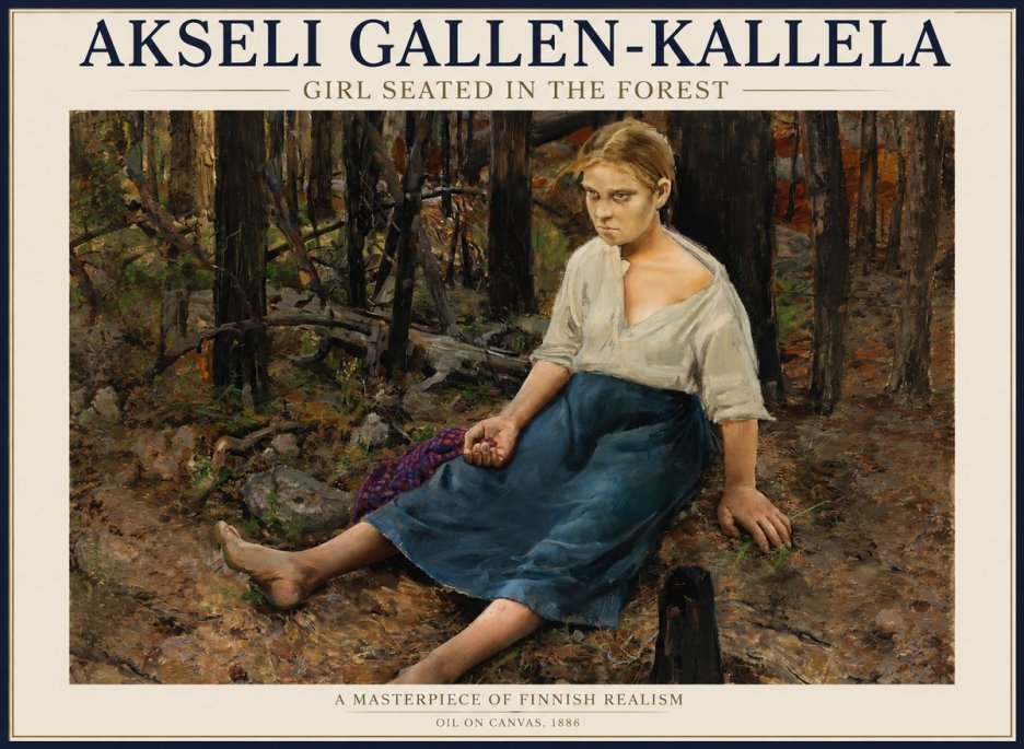 Akseli Gallen-Kallela The Little Berry Picker No5 - Poster