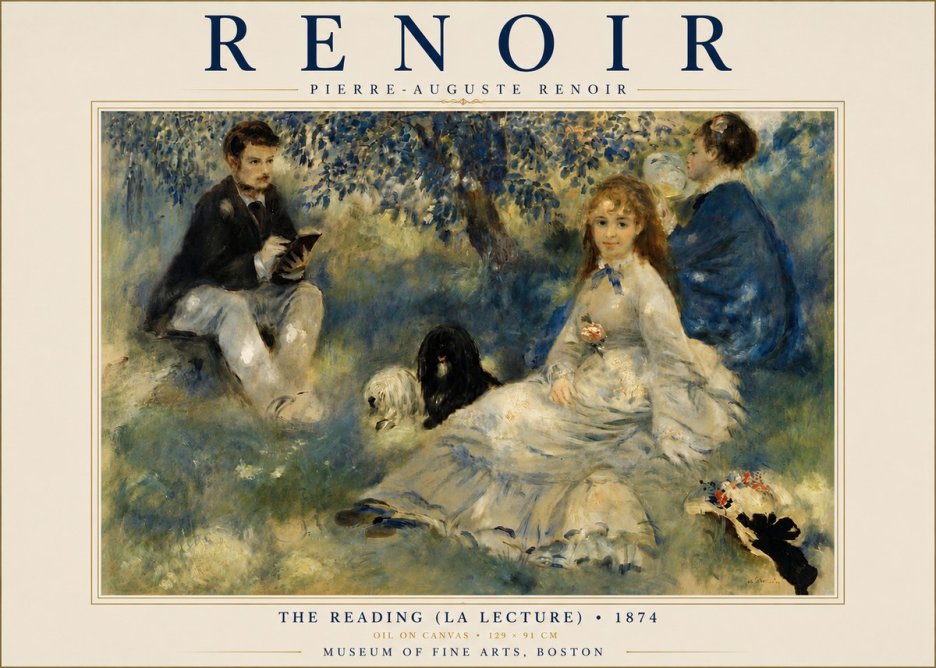 Renoir The Reading (La Lecture) No4 - Poster