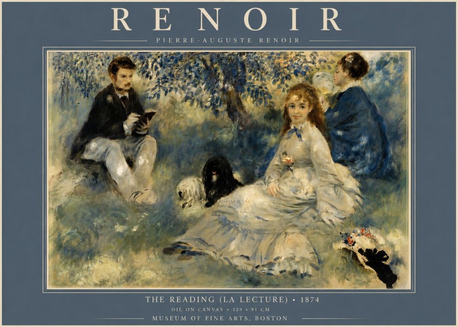 Renoir The Reading (La Lecture) No5 - Poster