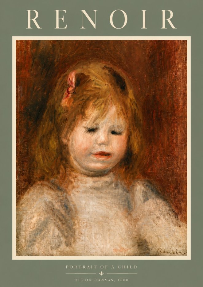 Renoir Portrait of a Child I No6 - Poster