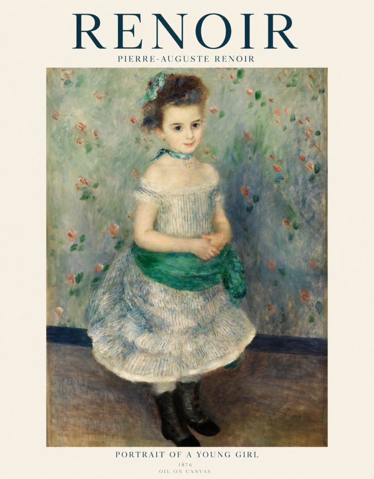 Renoir Portrait of a Young Girl I No1 - Poster