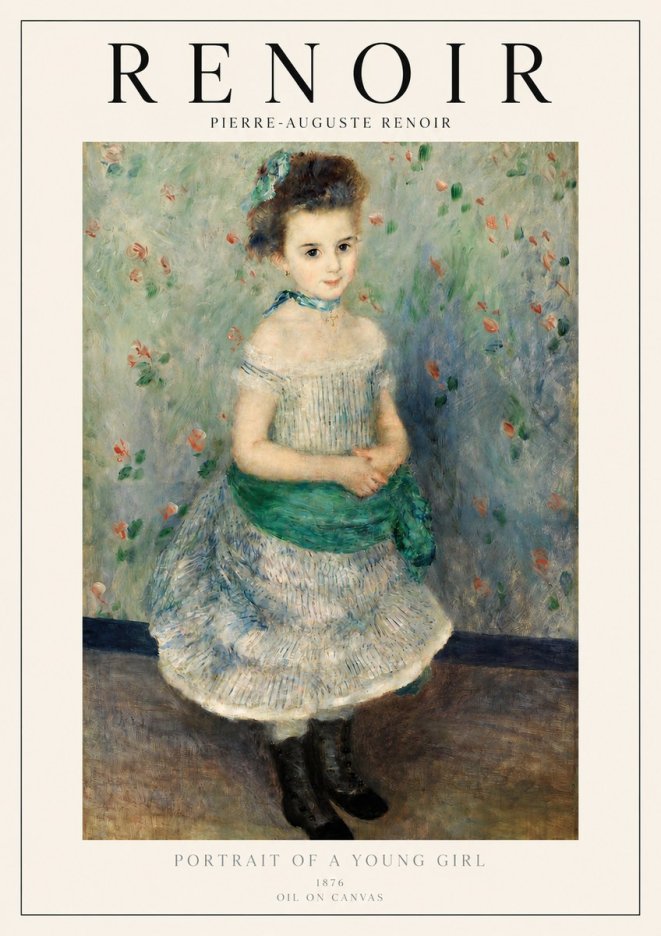 Renoir Portrait of a Young Girl I No3 - Poster