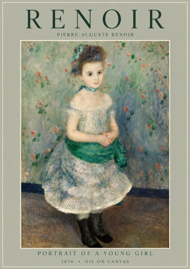 Renoir Portrait of a Young Girl I No4 - Poster
