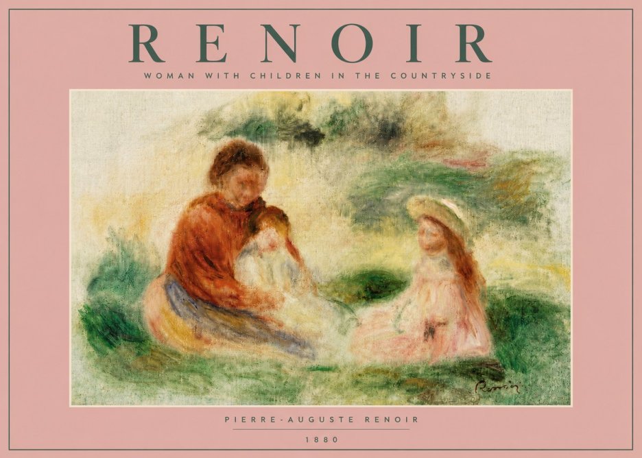Renoir Woman with Children in the Countryside No4 - Poster