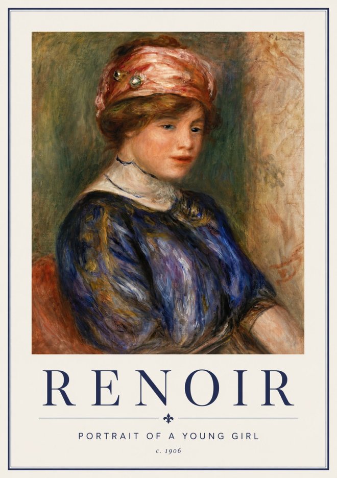 Renoir Portrait of a Young Girl II No4 - Poster