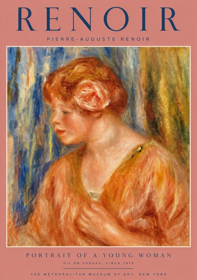 Renoir Portrait of a Young Woman I No2 - Poster