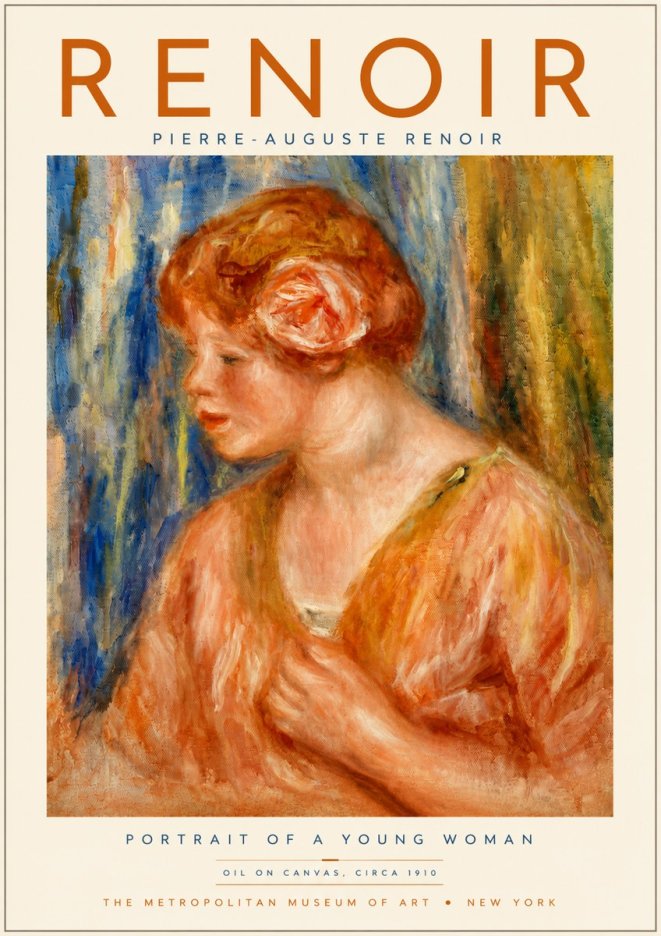Renoir Portrait of a Young Woman I No4 - Poster