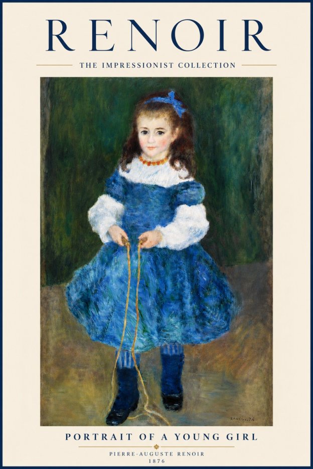 Renoir Portrait of a Young Girl III No5 - Poster