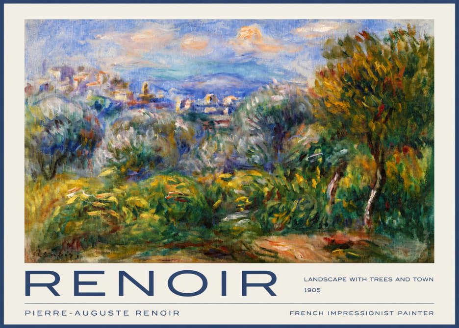 Renoir Landscape with Trees and Town No2 - Poster