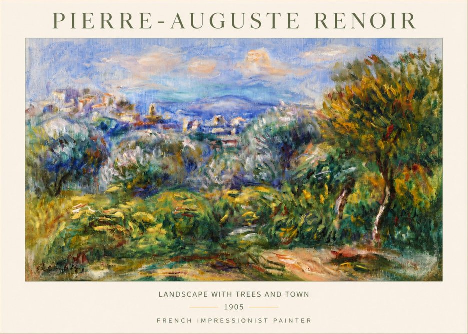 Renoir Landscape with Trees and Town No5 - Poster