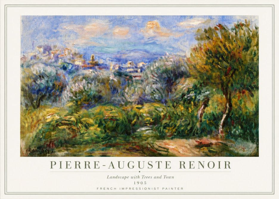 Renoir Landscape with Trees and Town No6 - Poster